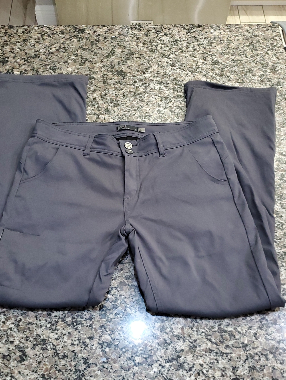 Prana Dark Gray Straight-Leg Fleece Lined Pants